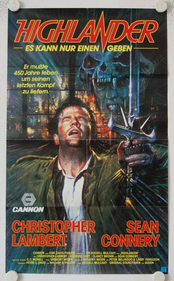 Highlander original release german video poster